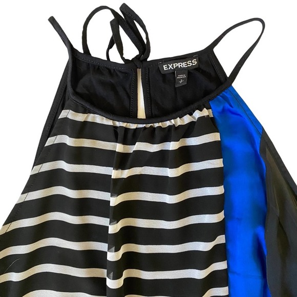 Express Black and Blue Striped Tank Top - Picture 4 of 11
